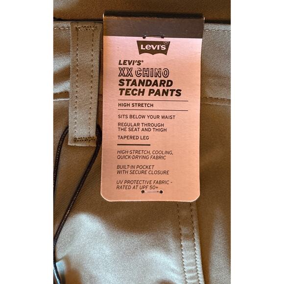 NWT Levi's Pants Mens 29x32 Chino Standard Taper XX Tech Olive Green Stretch - Picture 7 of 12